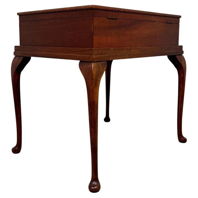 Early 20th Century Antique English Mahogany Box on Stand For Sale - Image 11 of 14