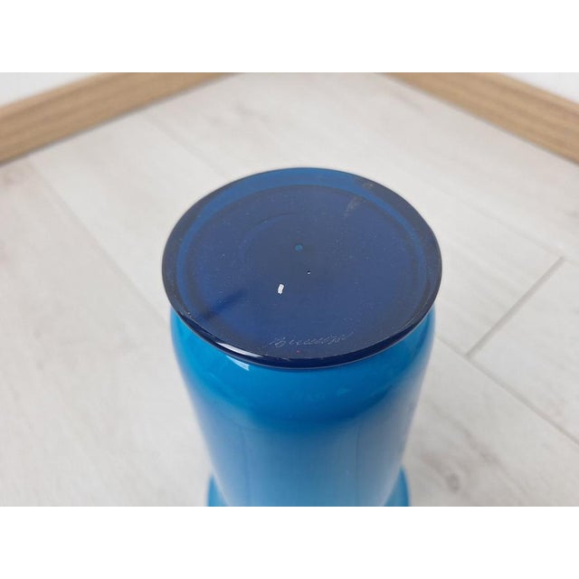 Mid-Century Modern Vase in Blue Murano Glass from Venini, 1990s For Sale - Image 3 of 7