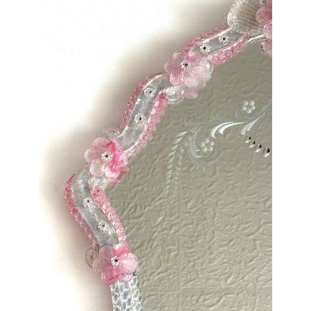 Mid-Century Modern Murano Glass Floral Mirror, 1960s For Sale - Image 3 of 10