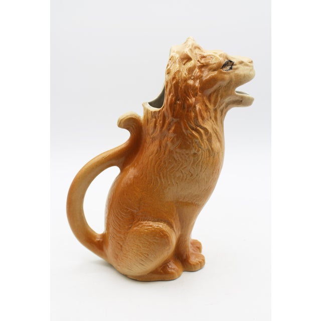 French Mid-20th Century French Stoneware Lion Jug For Sale - Image 3 of 9