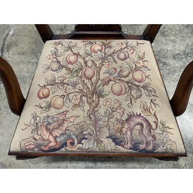 19th Century Antique Carved Mahogany Chippendale Style Ball & Claw Foot Side/Desk Chair For Sale In Los Angeles - Image 6 of 7