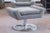DellaRobbia Tech Contemporary Modern Chrome & Fabric Lounge Chair & Ottoman For Sale - Image 9 of 11