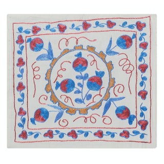 Central Asian Silk Embroidery Lace Pillow Cover, Handmade Suzani Pillow. 16"x18" For Sale