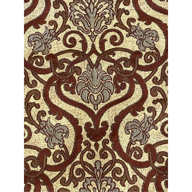 Mid 20th Century Damask Design Window Textile Cornice & Roman Shade For Sale In Pittsburgh - Image 6 of 7