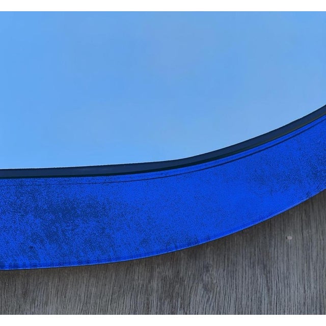 Mid-Century Modern Cobalt Blue Wall Mirror from Veca, Italy For Sale - Image 11 of 15