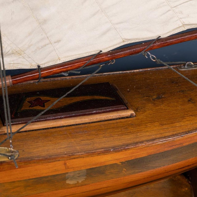 Vintage English Carved Hull Pond Yacht, 1930 For Sale - Image 14 of 18