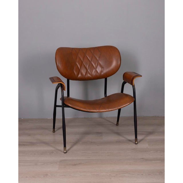 Vintage Leather Chair by Gastone Rinaldi for Rima, 1950s For Sale - Image 14 of 14
