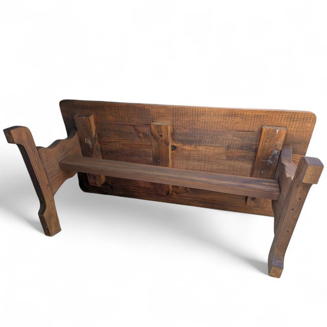 Vintage Farmhouse Trestle Coffee Table For Sale - Image 17 of 17