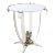 Art Deco Style Polished Nickel Side/End Table With a Round Mirror Top For Sale