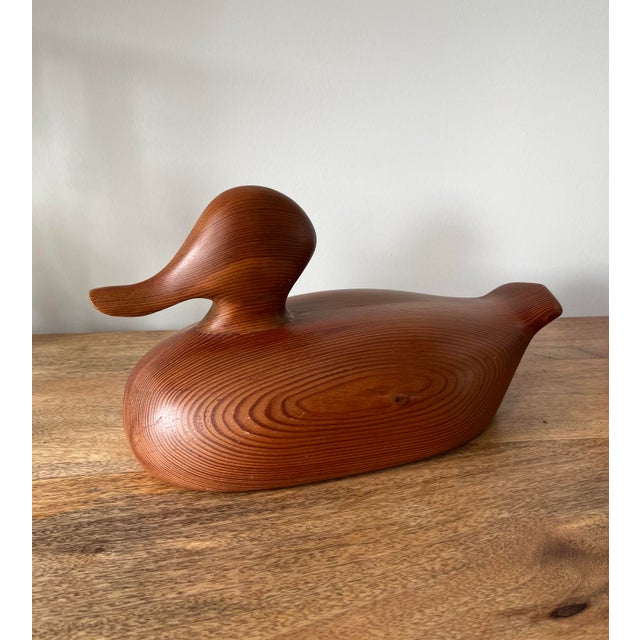 Folk Art Vintage Hand/Crafted Folk Art Wooden Duck Decoy For Sale - Image 3 of 8