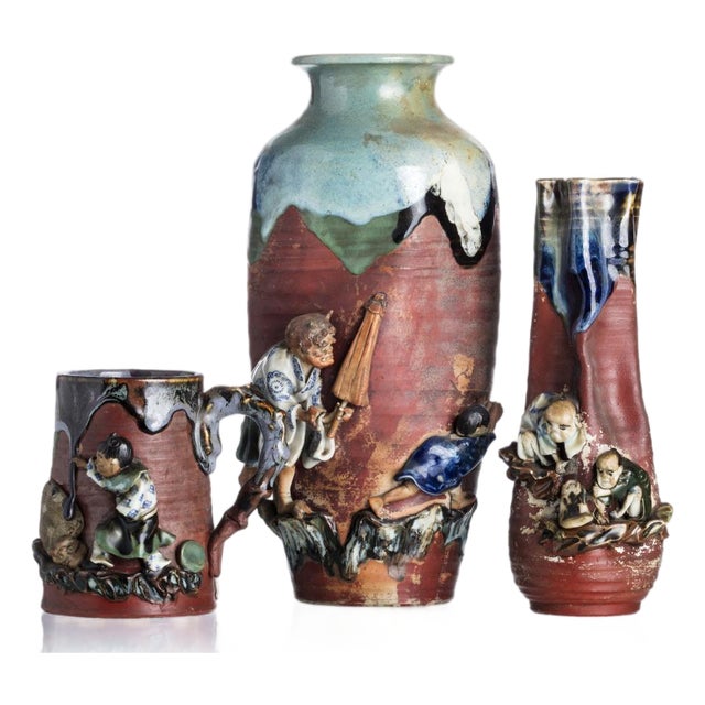 Japanese Pits and Mug, Set of 3 For Sale