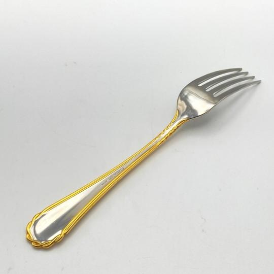 Yamazaki "Tasha" Gold Accent Stainless Flatware Set - 81 Pieces (Service for 16 With Storage Case) Vintage 1990's For Sale - Image 10 of 18