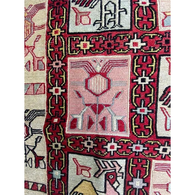 Silk Verneh Soumak Embroidered Flat Rug For Sale - Image 9 of 18