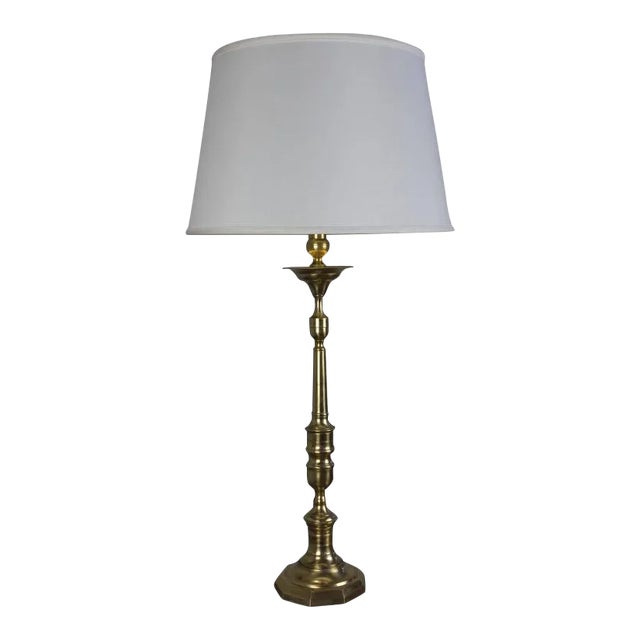French Bronze and Brass Table Lamp, 1940s For Sale