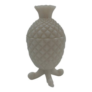 19th-Century French Portieux-Vallerysthal Milk Glass Pineapple Lidded Dish/Box For Sale