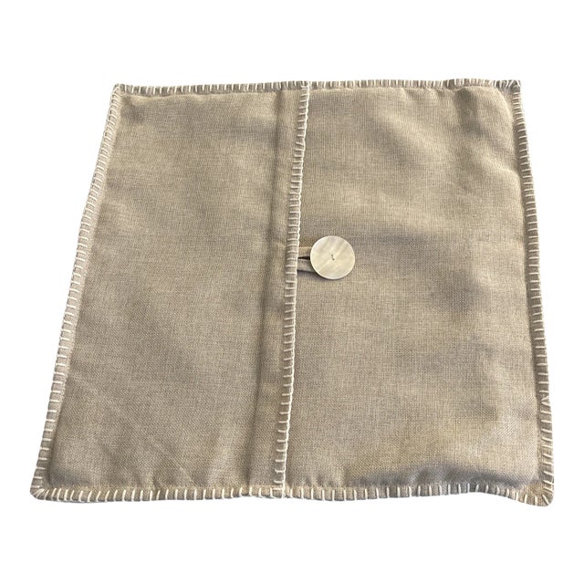 Capiz Shell Button Linen Pillow Cover For Sale