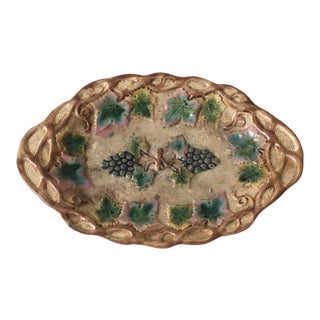 Italian Majolica Grape Plate For Sale