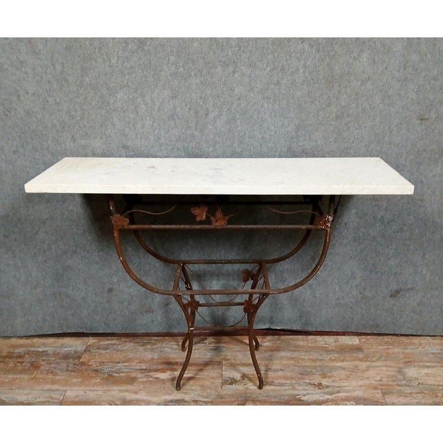 Art Deco Wrought Iron Console Table, 1920s For Sale - Image 4 of 8