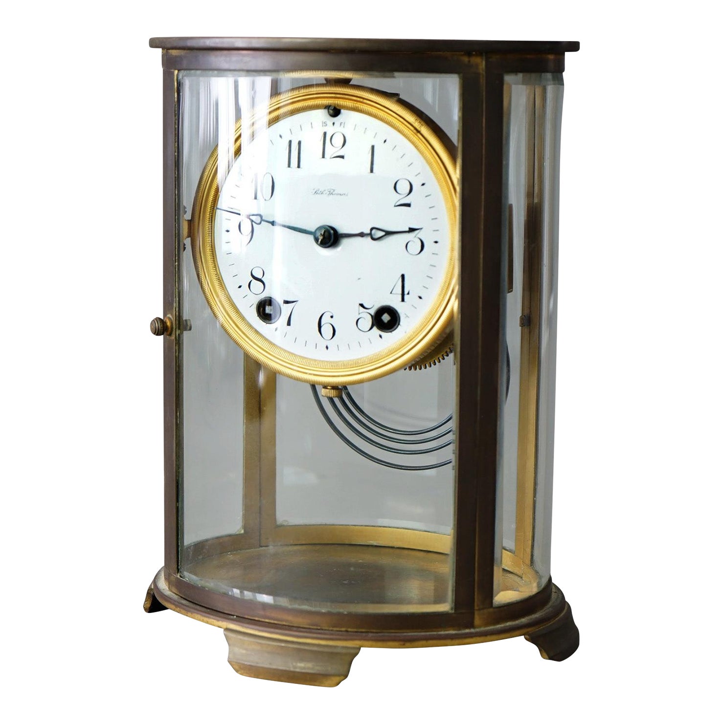 Early 20th Century Seth Thomas Oval Mantel Clock with Crystal Case