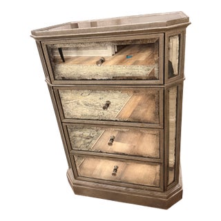 French Mirrored Restoration Hardware NightStand For Sale
