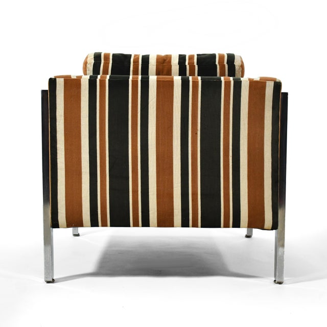 Metal Milo Baughman Style Lounge Chair For Sale - Image 7 of 8