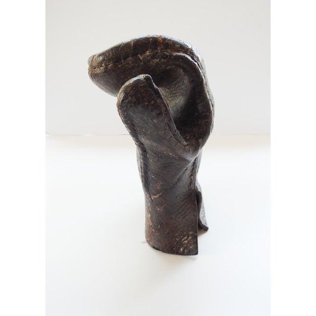 Rustic Early 20th Century Leather Glove Sculpture For Sale - Image 3 of 8