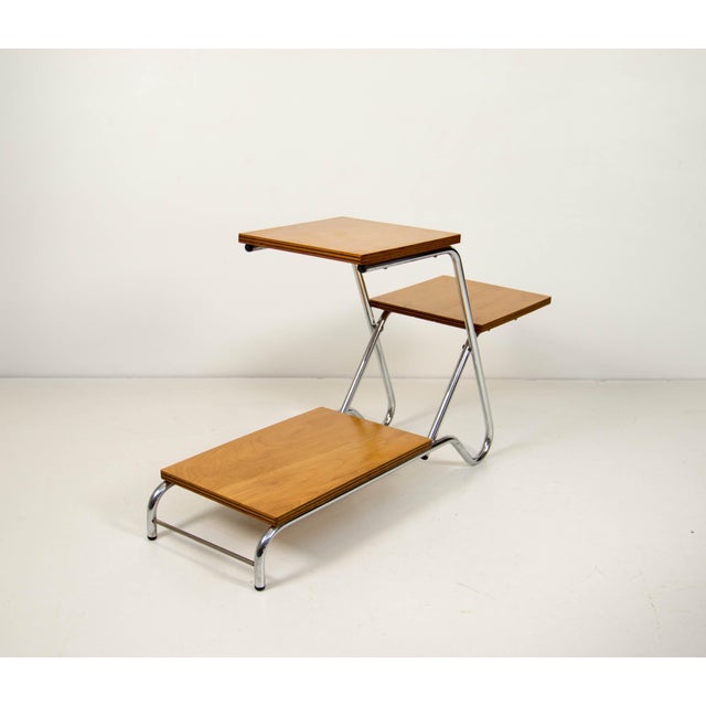 Mid-Century Modern Flower Stand in Chrome and Plywood from Kovona, 1960s For Sale - Image 6 of 10