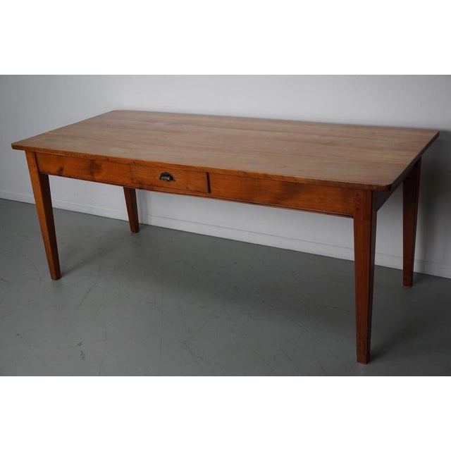 Vintage 20th Century Farmhouse French Cherry Dining Table For Sale - Image 15 of 17