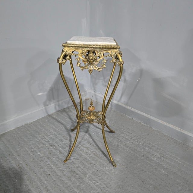 Gold Brass Jardinere Stand, 1880s For Sale - Image 8 of 8