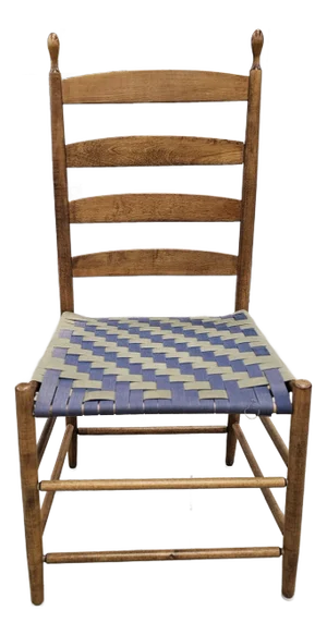 Early 20th Century American Shaker Webbed Seat and Ladder Back Side Chair