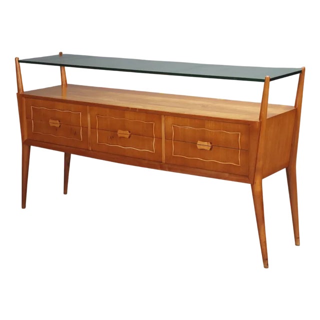 Vintage Chest of Drawers in Cherrywood Veneer, 1950s For Sale