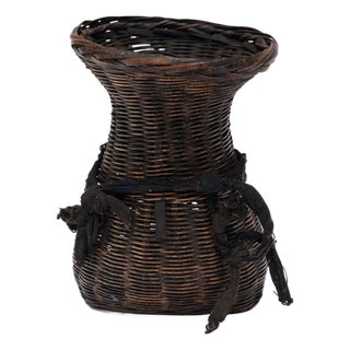 Chinese Petite Gathering Basket, C. 1940 For Sale