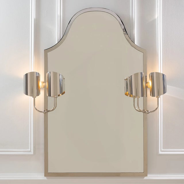 2020s Quinton Nickel Mirror With Sconces For Sale - Image 5 of 5