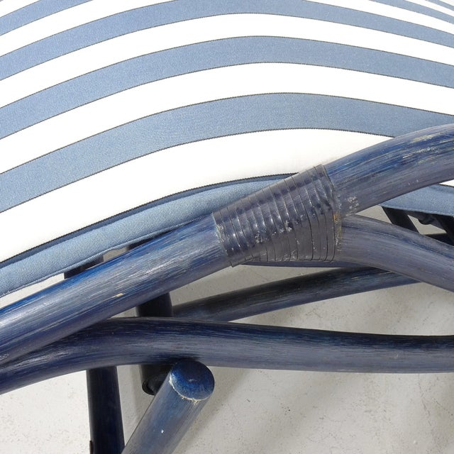 1960s 1970's Sculptural Fletch Atelier Schütz Leather Wrapped Bamboo Chaise Lounge For Sale - Image 5 of 8