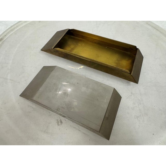1980s Italian Sculptural Brass and Metal Storage Box, 1980s For Sale - Image 5 of 13