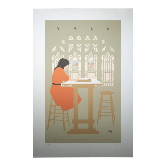 Original Lance Hidy, Yale, Card Catalogue, Sterling Memorial Library Poster c.1986 For Sale