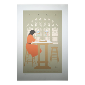 Original Lance Hidy, Yale, Card Catalogue, Sterling Memorial Library Poster c.1986
