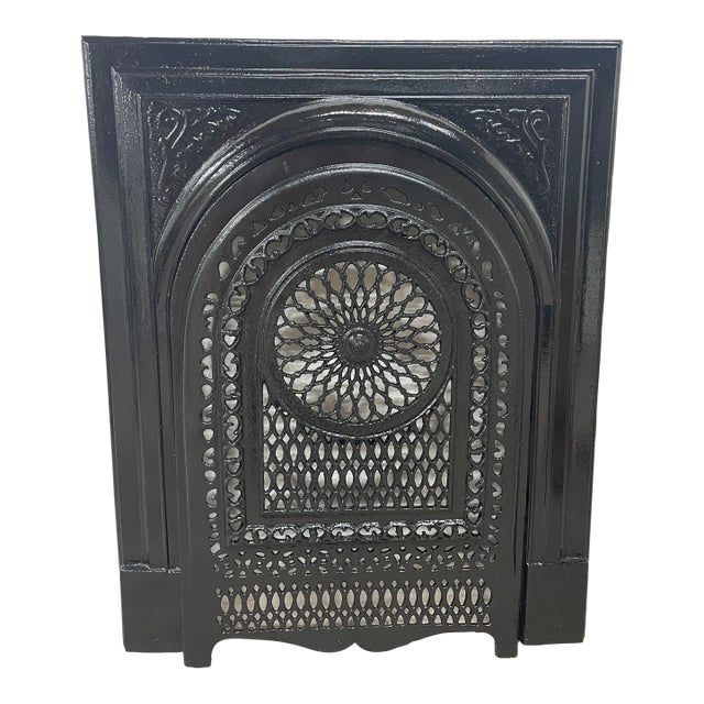 19th Century Antique Cast Iron Fireplace – Ornate Victorian Surround and Insert From New Orleans For Sale