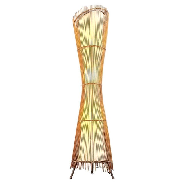 Vintage Italian Bamboo Floor Lamp, 1960s For Sale - Image 11 of 11