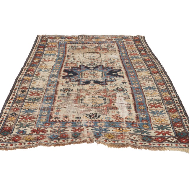 Tribal Late 19th Century Caucasian Shirvan Rug, 03'03 X 04'07 For Sale - Image 3 of 10