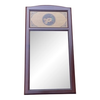 1990s Hudson River Inlay Floral Foray Mirror For Sale