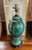 Traditional Vintage Turquoise-Green Glazed Ceramic Urn-Style Lamp For Sale - Image 3 of 8