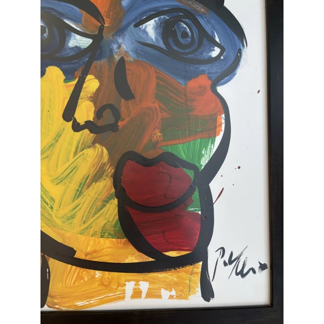 Peter Keil Peter Keil Abstract Portrait Painting, Framed For Sale - Image 4 of 4