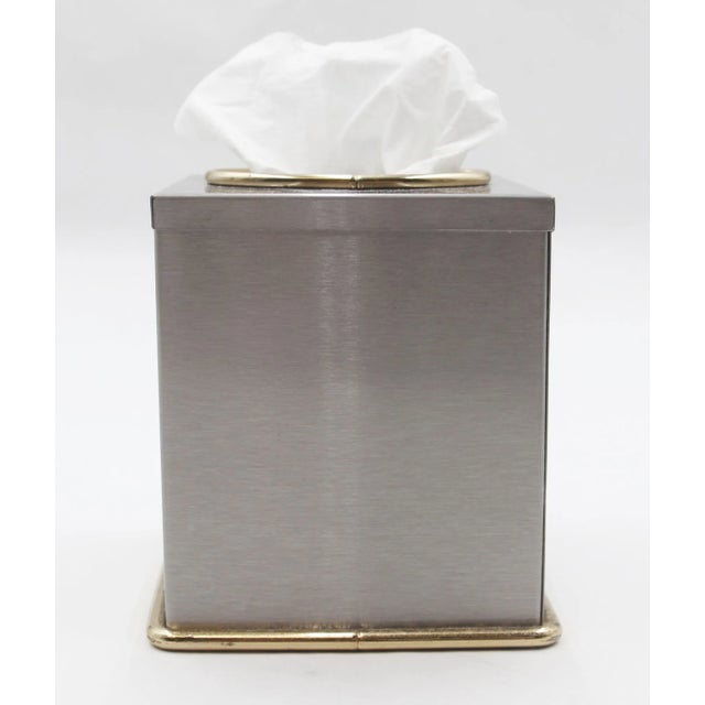 Vintage Steel Square Tissue Box Cover For Sale - Image 4 of 8