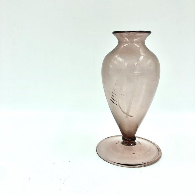 Purple Blown Glass with Engraving from CVM Compagnia Venezia Murano, 1925 For Sale - Image 8 of 9