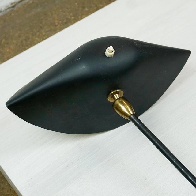 Black Single Arm Wall Lamp attributed to Serge Mouille, 1950s For Sale - Image 3 of 14