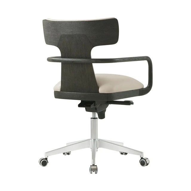 Dark Modern Desk Chair For Sale - Image 4 of 5