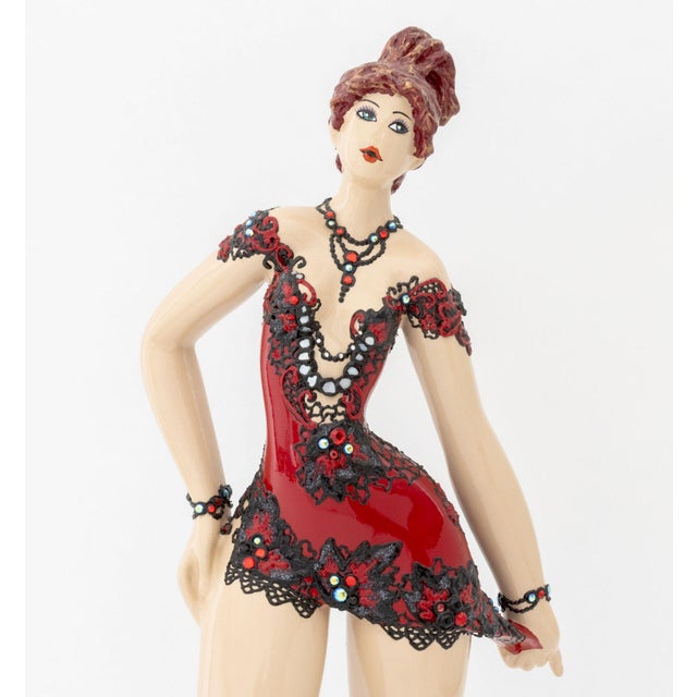 Contemporary Josepha Standing Woman in a Red Dress Resin Sculpture For Sale - Image 3 of 14