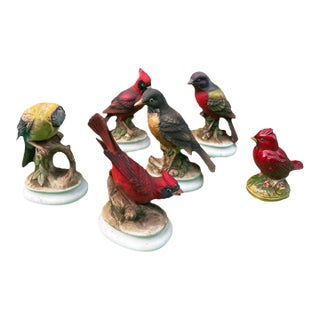 Collection of Vintage Ceramic Bird Figurines- Set of 6 For Sale