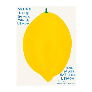 David Shrigley When Life Gives You a Lemon Lithograph Poster, 2021 For Sale